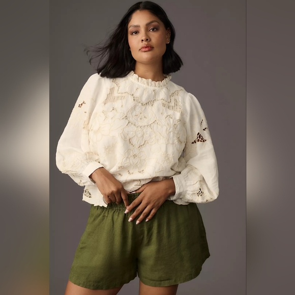 Anthropologie The Lainie Lace Cutwork Blouse - Picture 12 of 12